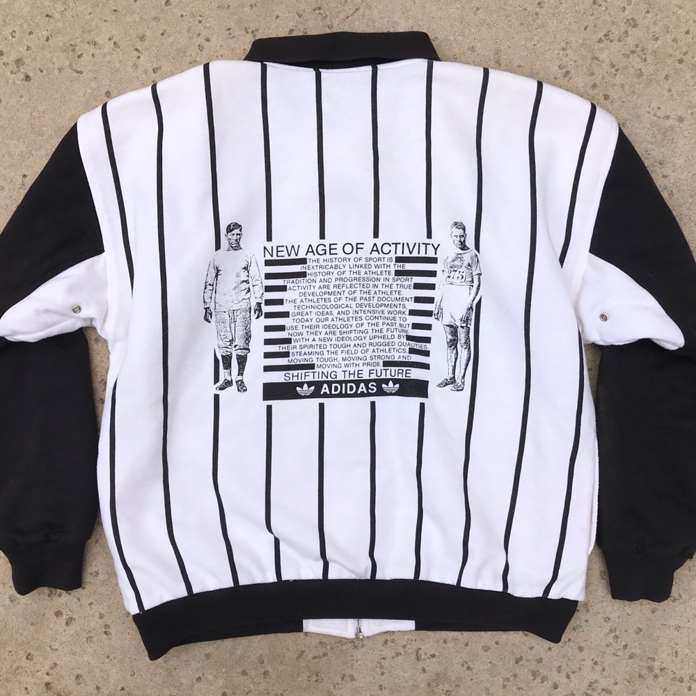 RARE Adidas Vintage 1980’s Striped Bomber Jacket